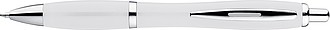 Multicolour plastic ball pen with metal clip, white