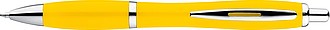Multicolour plastic ball pen with metal clip, yellow