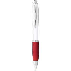 Nash ballpoint pen white barrel and coloured grip