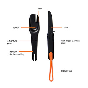 Nordic Drift 4-in-1 Outdoor Cutlery, Black