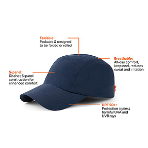 Nordic Drift Cap with UPF 50+ made from RCS, Navy Blue