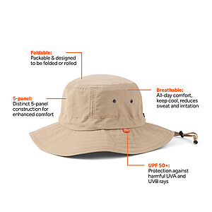 Nordic Drift Hat with UPF 50+ made from RCS, Beige
