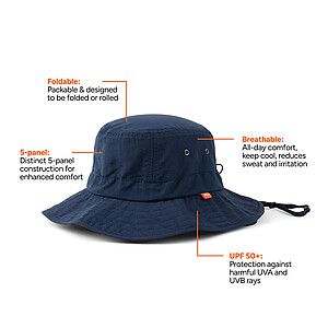 Nordic Drift Hat with UPF 50+ made from RCS, Navy Blue