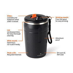 Nordic Drift Leakproof Coffee Tumbler 350 ml made from RCS, Black