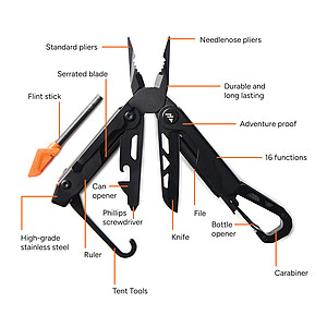 Nordic Drift Multi-Function Pliers, Black