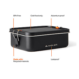 Nordic Drift RCS Lunch Box 1200 ml, Black