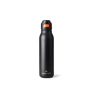Nordic Drift Single-Wall Water Bottle 750 ml made from RCS, Black