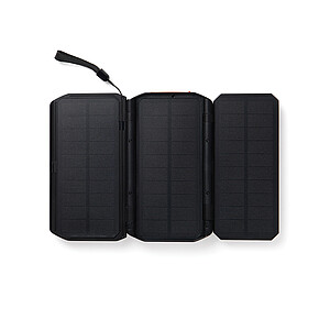 Nordic Drift Solar Power Bank with 3 Panels 10,000 mAh, Black