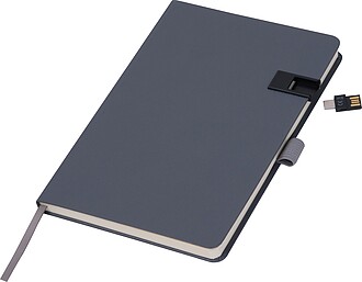Notebook with 16 GB USB, dark grey