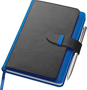 Notebook with business card compartments