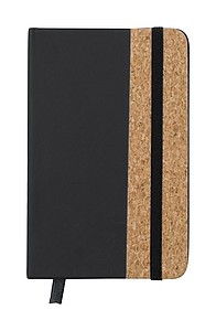 Notebook with cork and PU leather cover, black