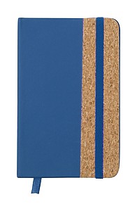 Notebook with cork and PU leather cover, royal blue