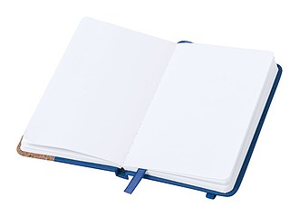 Notebook with cork and PU leather cover, royal blue