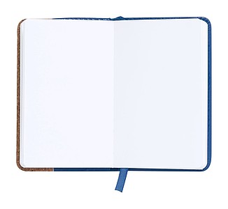 Notebook with cork and PU leather cover, royal blue