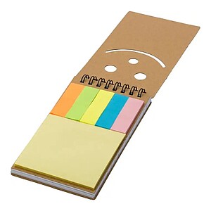 Notebook with sticky notes.Brown