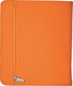 Nylon writing case with zipper, orange