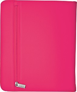 Nylon writing case with zipper, pink