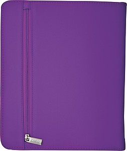 Nylon writing case with zipper, purple