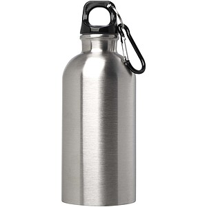 Oregon 400 ml RCS certified single wall stainless steel water bottle with carabiner, silver