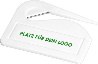 Paper knife with metal blade, white