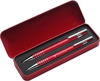 Pen set, ballpen and pencilRed