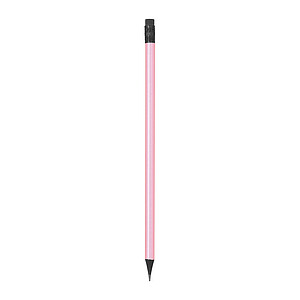 Pencil with eraser in metallic colors, pink