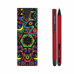 PIERRE CARDIN CELEBRATION SET Ballpoint pen and Roller, red