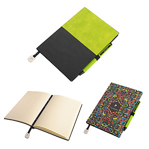 PIERRE CARDIN REPORTER SET Set of notebook A5 and Celebration ballpoint pen, green