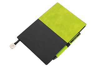 PIERRE CARDIN REPORTER SET Set of notebook A5 and Celebration ballpoint pen, green