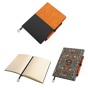 PIERRE CARDIN REPORTER SET Set of notebook A5 and Celebration ballpoint pen, orange