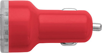 Plastic car power adapter with two USB ports