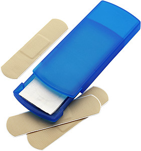 Plastic case with five plastersOrange