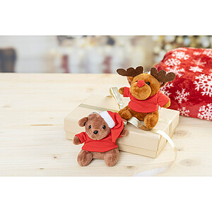 plush Christmas reindeer keyring