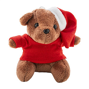 plush Christmas teddy bear keyring
