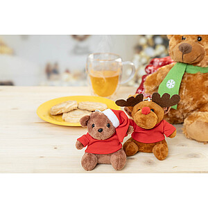 plush Christmas teddy bear keyring
