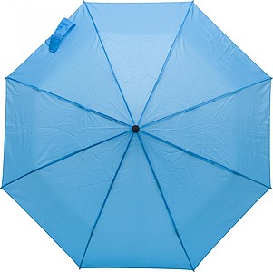 Polyester (170T) automatic open and close umbrella with eight panels.