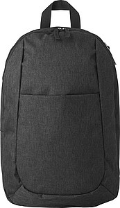 Polyester (300D) backpack, with main compartment, front pocket and interior pocket.