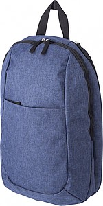 Polyester (300D) backpack, with main compartment, front pocket and interior pocket.
