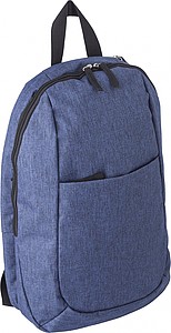 Polyester (300D) backpack, with main compartment, front pocket and interior pocket.