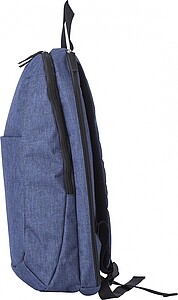 Polyester (300D) backpack, with main compartment, front pocket and interior pocket.