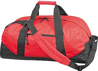 Polyester sports or travel bag, red