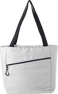 Pongee (75D) cooler bag with PEVA interior lining.