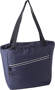Pongee (75D) cooler bag with PEVA interior lining.