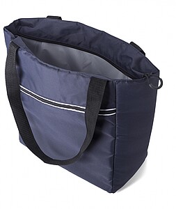 Pongee (75D) cooler bag with PEVA interior lining.