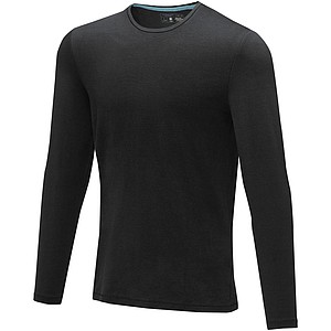 Ponoka long sleeve mens GOTS organic t-shirt, black,