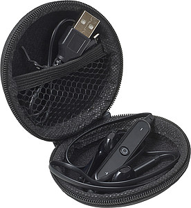 Pouch with in-ear earphones