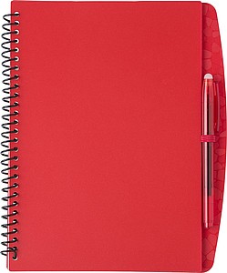PP, wire bound notebook with 30 lined pages, scan app and pen. Blue ink.