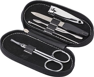 PVC pouch with metal manicure set