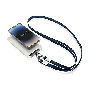 RCS Crossbody Lanyard made from Recycled PET, Navy Blue