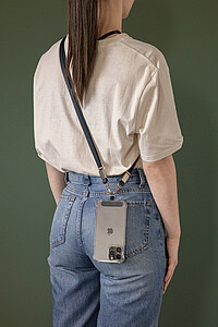 RCS Crossbody Lanyard made from Recycled PET, Navy Blue